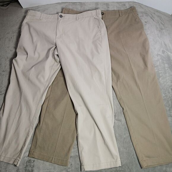 Lee Extreme Comfort Pants Lot (2) Mens 42x30 Relaxed Fit Chino Work Casual Khaki - Picture 4 of 10